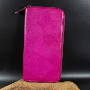 Mulberry Travel Wallet Zip Around Leather Travel Wallet Mulberry Pink - Picture 1 of 12