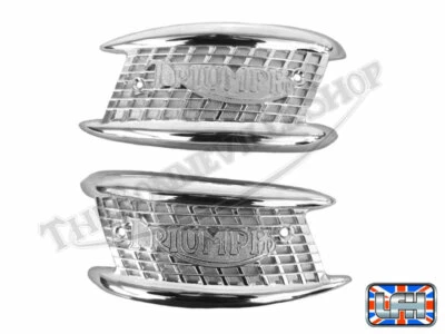 Juego de emblemas de tanque de gasolina Triumph 350 500 650 "Puerta de jardín" 3 galones especificaciones de EE. UU. PN#... Foto 1 de 2