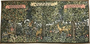 Classic Verdure William Morris Tapestry Wall Hanging Wood Forest Animals 62x27" - Picture 1 of 10