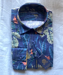 Guide London Floral Print Long Sleeve Shirt Linen Mix size M - Picture 1 of 3