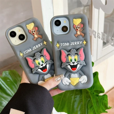 Funda de silicona 3D Tom and Jerry para iPhone 16/Pro/Max Foto 1 de 4