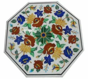 24" Elegant Design Coffee Table Top Pietra Dura Art Home & Furniture Decor - Picture 1 of 3