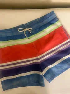 Pantalones Cortos Polo Ralph Lauren Para Hombre Medianos Azul Rayas Cordón Forrado Bañador - Imagen 1 de 5