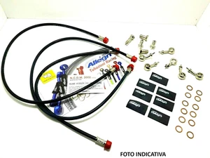 Bremsleitungssatz Vorderseite Und Heck Schwarz Erweiterung Grau Yamaha 500 T-Max - Picture 1 of 3