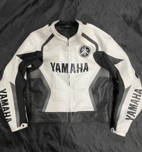 Yamaha Motorbike Racing Leather Jacket Motorcycle Riding Jacket Biker Jacket - Picture 1 of 5