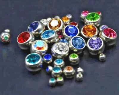 Replacement Balls Gem top Tiny Spare Ends Bar barbell Body Piercing Jewellery - Image 1 of 4