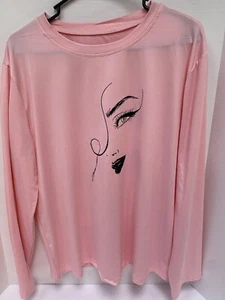 Valentine Ladies Casual Top Of Lovely Silky Fabric Size XXL Long Sleeve Rnd Neck - Picture 1 of 6