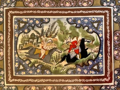 Original Persian Oil Painting by Rila Lehir • The Polo Match • Mat & Framed Foto 1 de 4