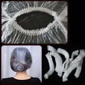 Disposable Shower One-off Cap White Color 100 pcs/set Elastic Cap for Hotel New - Picture 1 of 3