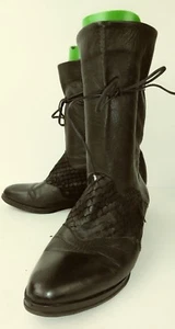 Stivali donna Bloomingdales metà polpaccio US8,5 pelle nera zeppa Italia 5105 - Foto 1 di 11