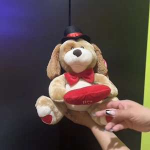 10 Inch Dog Plush Gift For Valentines Day That Sings With A Press Here Button - Picture 1 of 7