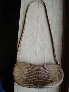 Rodo brown moc-croc leather shoulder bag 25 X 8 X 11 CM - Picture 1 of 12