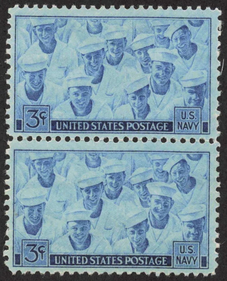 US #935 3¢ United States Sailors, U.S. Navy in WW ll Pair 1945 MH - Image 1 of 1