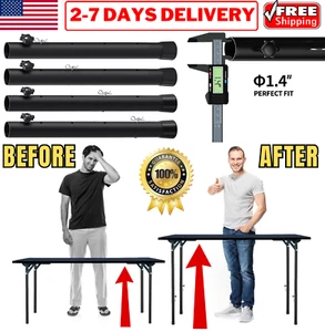 4x Adjustable Table Leg Extenders Steel Risers Raise Table Height Leg Extensions - Picture 1 of 24