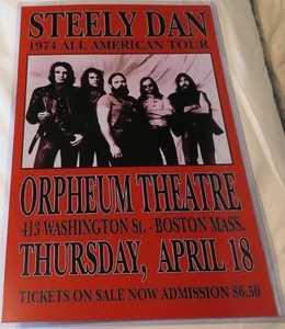 STEELY DAN 1974 ORPHEUM THEATRE REPLICA MUSIC CONCERT POSTER - Picture 1 of 2