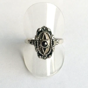 Ring Antik mit dunklem Granat Silber 835 Größe 63 - 20 mm (3163) - Bild 1 von 5