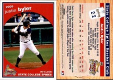 Justin Byler 2009 Grandstand State College Spikes #NNO Card *AutographDen*