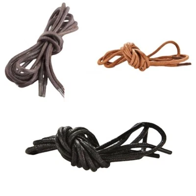 Black Or Brown Mens High Quality Waxed Shoe Thin Laces Shoes Lace - 2 Pairs - image 1 of 3