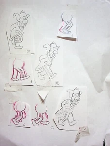 Simpsons 1990s Series Production Hand Drawn PATTY & SELMA Model Cel Layout - Picture 1 of 2