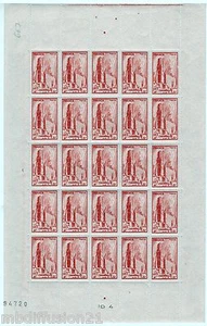 1944 - 25 TIMBRES EN FEUILLE ENTIERE NEUF**CATHEDRALE D'ALBI - STAMP. 667 - Imagen 1 de 1