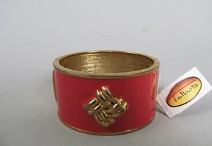 Vintage Talbots Armband klobig Emaille Koralle goldfarben 1,5" breit Vintage neu aus altem Lagerbestand - Bild 1 von 7