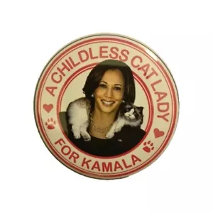 2024 Kamala Harris - 2,25" / "Cat Lady" Presidential Campaign Button (Pin12) - Bild 1 von 2