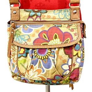 Bolso Bandolera Vintage Fossil Estilo Boho Cartera Lona Multicolor Correa Ajustable - Imagen 1 de 16