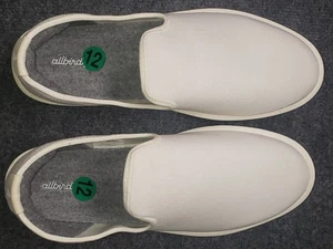 Allbirds Wool Loungers Mens 12 White Canvas Merino Loafer Slip On NEW - Picture 1 of 7