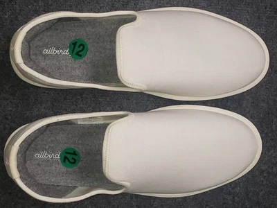Allbirds Wool Loungers Mens 12 White Canvas Merino Loafer Slip On NEW - Image 1 of 4