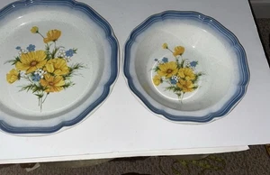 Country Club Amy Mikasa CA503 Round Serving Platter 12” &Serving Bowl 10”Floral - Picture 1 of 9