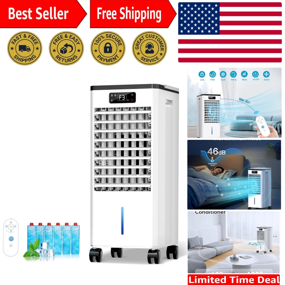 No se necesitan ventanas, enfriador de pantano 3 en 1, enfriador de aire evaporativo, 4 modos y 3 S... Foto 1 de 4