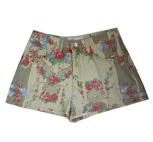 BLUMARINE Red Rose Denim Shorts 55 43706683 - Picture 1 of 4