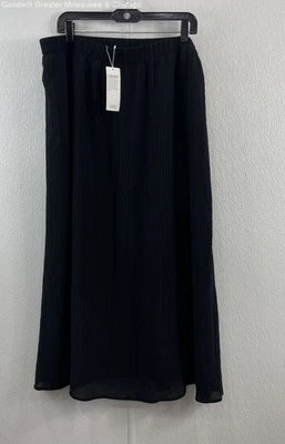 NUEVO CON ETIQUETAS Falda Eileen Fisher Para Mujer Negra Crepé Rígida Suelta Línea A Talla 1X Foto 1 de 3