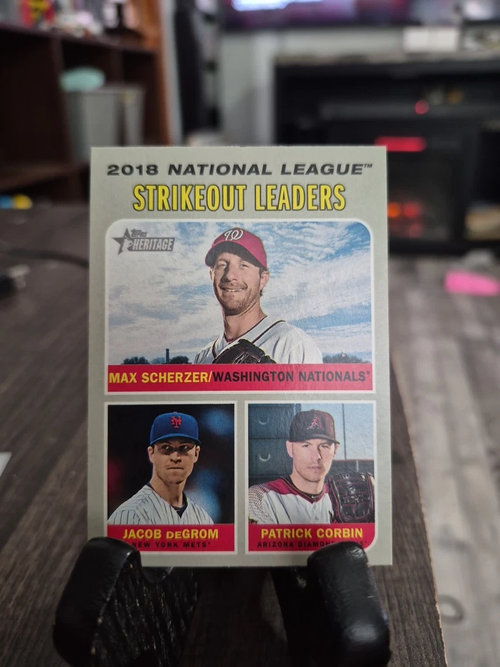 2019  Heritage - League Leaders Max Scherzer, Jacob deGrom, Patrick Corbin #71 - Image 1 of 2