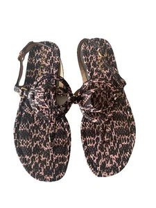 Coach Women’s Size 7.5 Jeri Sling Back Sandals Pink Snakeskin Print Leather - Picture 1 of 13