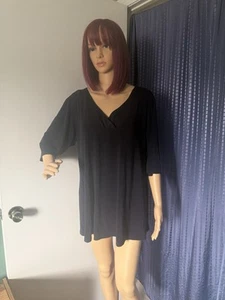 Top Eileen Fisher 1X Azul Oscuro 100% Seda - Imagen 1 de 7