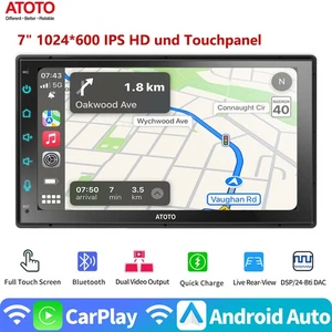 ATOTO F7WE Autoradio Doppel-DIN 7-Zoll GPS Mirror Link Wireless CarPlay BT FM/AM - Bild 1 von 12