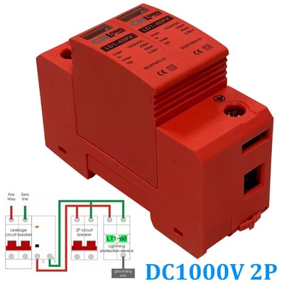 SPD 2P/3P 20KA~40KA 1000V for Surge Power for Protection Low-Voltage Arrester - image 1 of 4