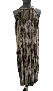 MNG Mango Dress Velour Midi Gold Bronze High Neck New Item Party Size Small   - Picture 1 of 10