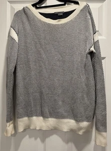Oversize-Pullover Pullover Pulli Damen VINCE schwarz weiß Musterstruktur Gr. Small - Bild 1 von 7