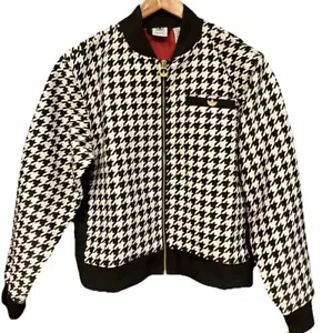 Adidas Originals Vichy Jacket Women’s Size Medium Black and White Houndstooth - Picture 1 of 13