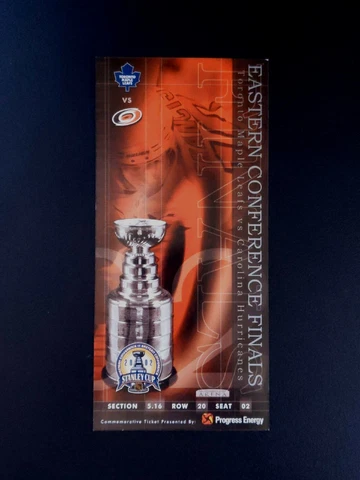 2002 Carolina Hurricanes Eastern Conference Finals Souvenir Commorative Ticket Cover