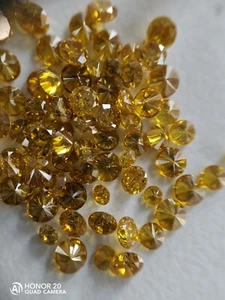 loose lab grown diamonds yellow gold color 2.00 ct 50 Pcs. fancy yellow - Picture 1 of 6