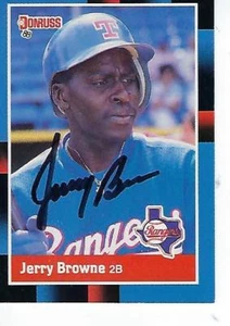 JERRY BROWNE SIGNED 1988 DONRUSS #408 - TEXAS RANGERS - Picture 1 of 1