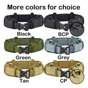 Outdoor Hunting Tactical Molle Waist Padded Patrol Combat Battle Web Belt Sets - Picture 1 of 12