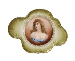 Piatto antico ritratto in porcellana imperiale austriaca cinese - Foto 1 di 6