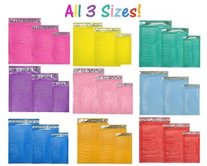 ¡Los 3 tamaños! Correos acolchados con burbujas de polietileno de colores surtidos de 8,5x12, 6x9 y 4x8 ¡NUEVOS! - Imagen 1 de 93