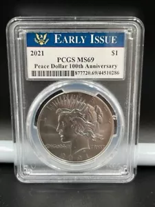 2021 Silver Peace Dollar PCGS Certified Early Issue MS69 100th Anniversary - Picture 1 of 2