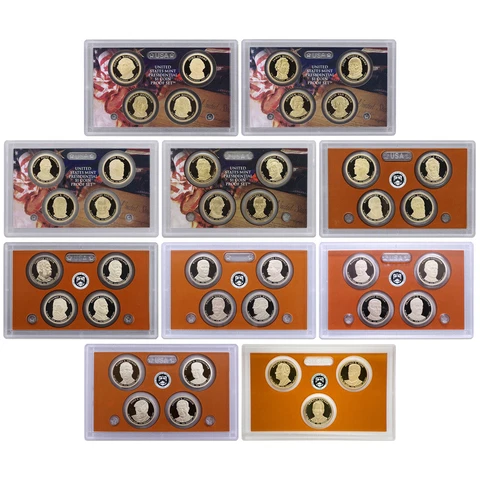2007-2016 S Presidential Dollar Proof Set Run 39 Coins No Box Or COA Cover