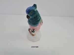 Rauchverzehrer Papagei Porzellan Deko grün blau rosa H:20cm #235788